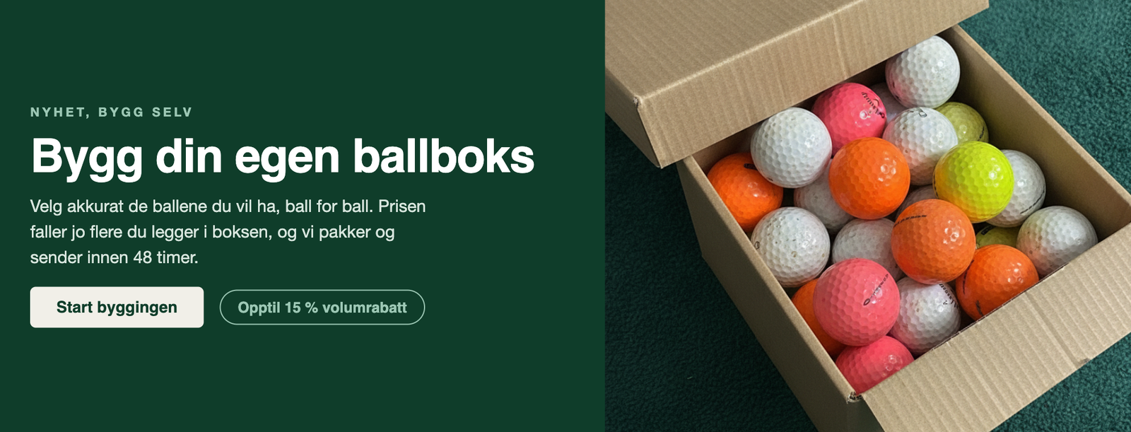Bygg din egen ballboks, forsidebanner desktop